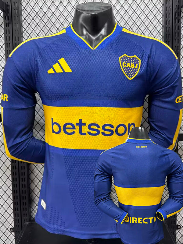 26/27 Boca Juniors Home Long Sleeve Player Version Soccer Jersey