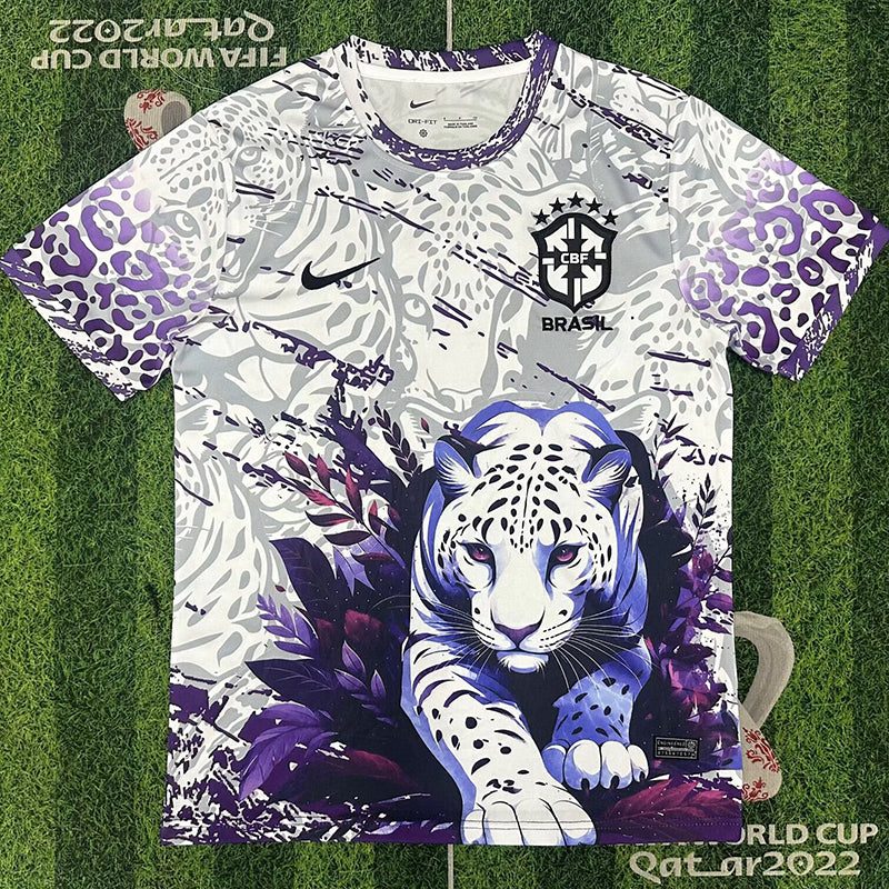 26/27 Brazi Leopard Head Edition White Purple Fans Soccer Jersey
