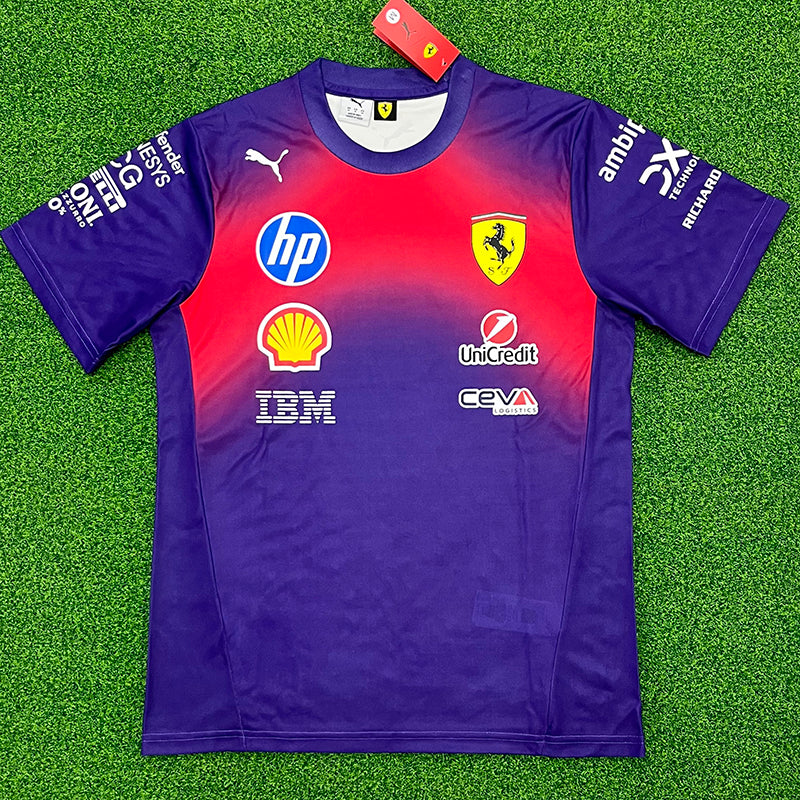 2026 Ferrari Red White Half Pull Racing Suit