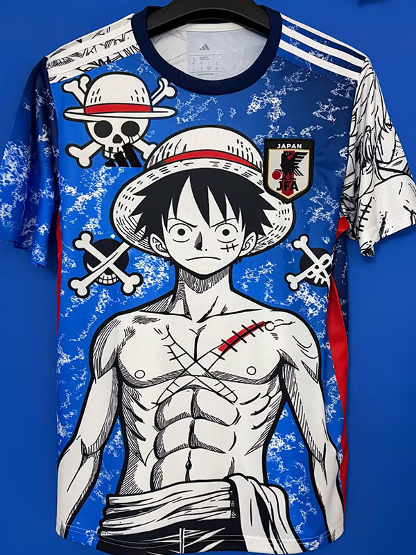 Japan blue and white Luffy jersey front
