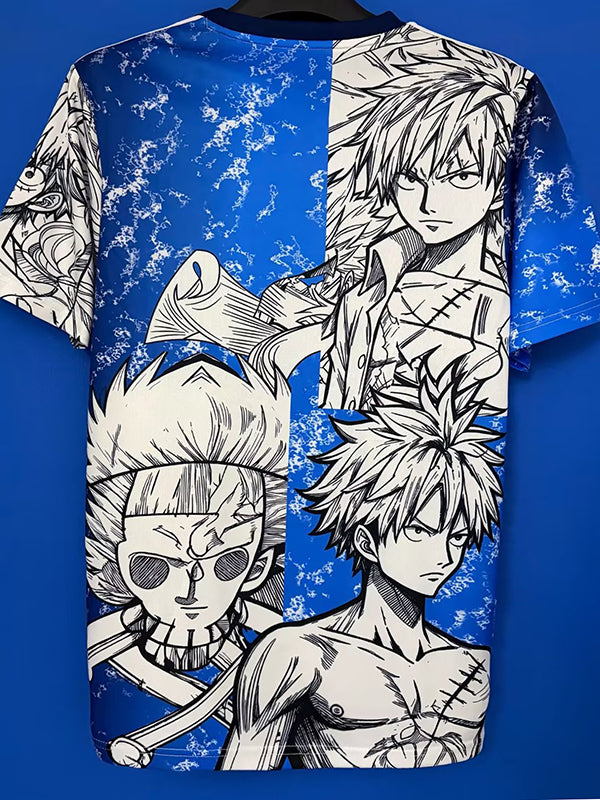 Japan blue and white Luffy jersey detail