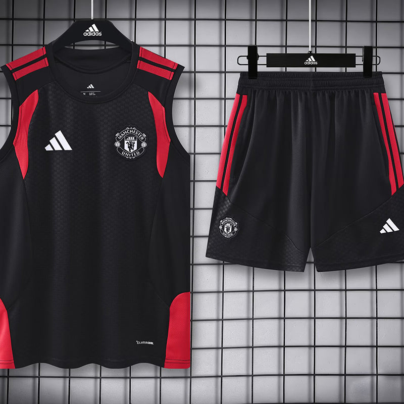 Manchester United black tank and shorts set image 1