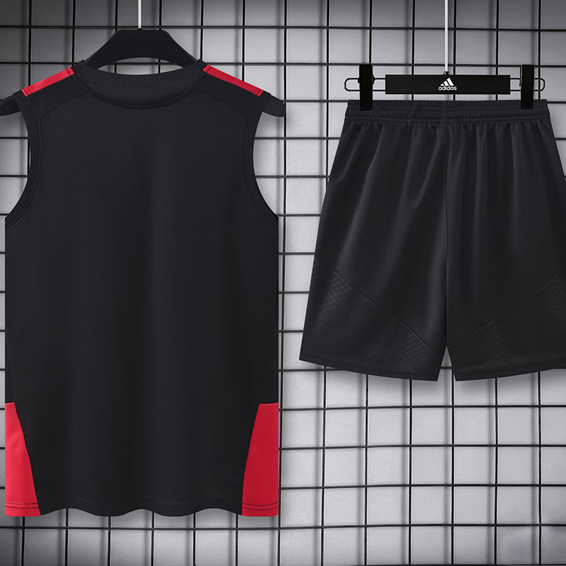 Manchester United black tank and shorts set image 2