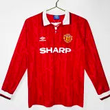 1992/1994 Man Utd Home Long Sleeve Retro Soccer Jersey