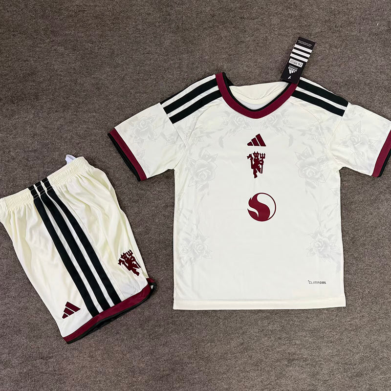 26/27 Man Utd Third Kids Soccer Jersey — front and shorts