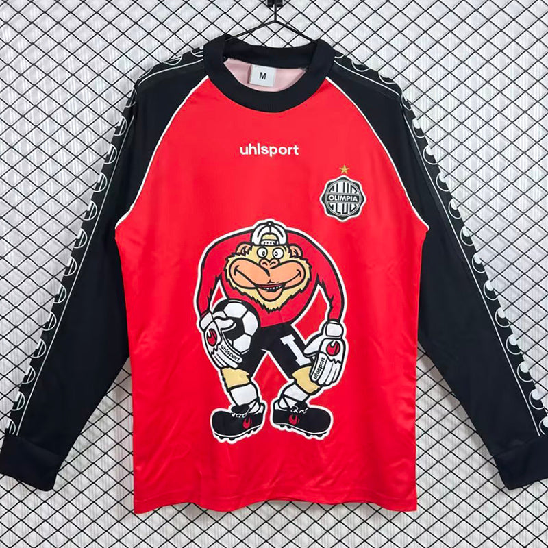 2002 Club Olimpia Red Goalkeeper Retro Soccer Jersey