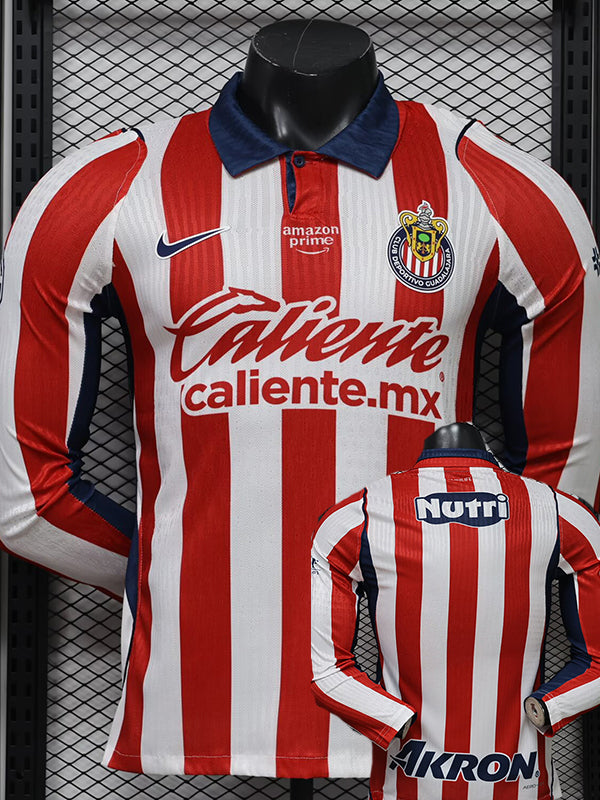 26/27 Chivas Home Player Version Long Sleeve Soccer Jersey