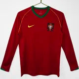 2006 Portugal Home Long Sleeve Retro Soccer Jersey