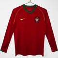 2006 Portugal Home Long Sleeve Retro Soccer Jersey