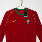 2006 Portugal Home Long Sleeve Retro Soccer Jersey