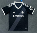 27/28 Real Madrid away fan jersey front view in black and white
