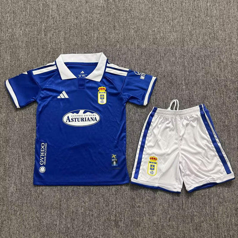 26/27 Real Oviedo Home Kids Soccer Jersey (Badge)