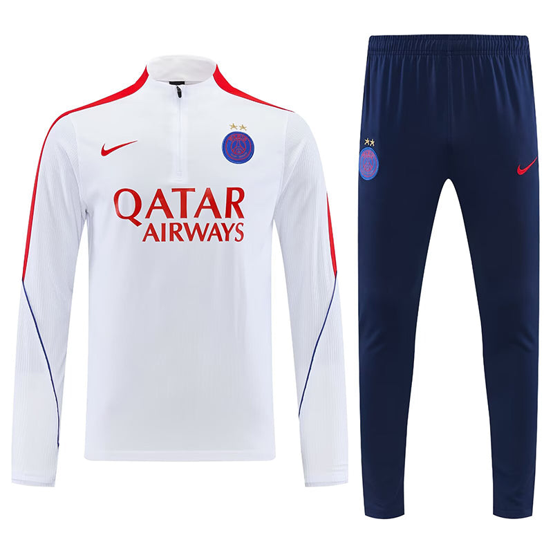 26/27 PSG White Half Pull Tracksuit