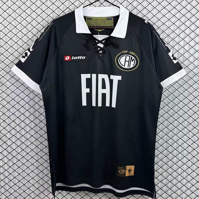 2008 Atletico Mineiro 100th Anniversary Edition Black Retro Soccer Jersey