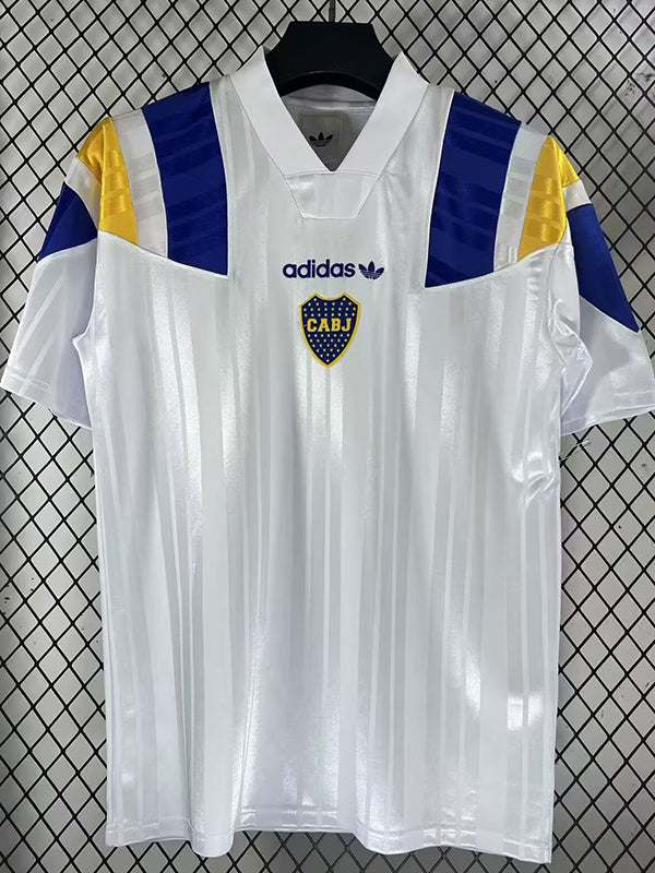 Boca Juniors white retro soccer jersey
