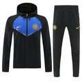 Inter black and blue hooded windbreaker tracksuit