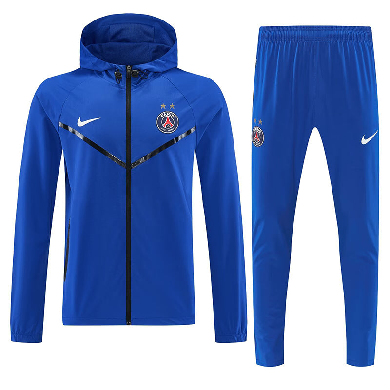 PSG blue hooded windbreaker tracksuit