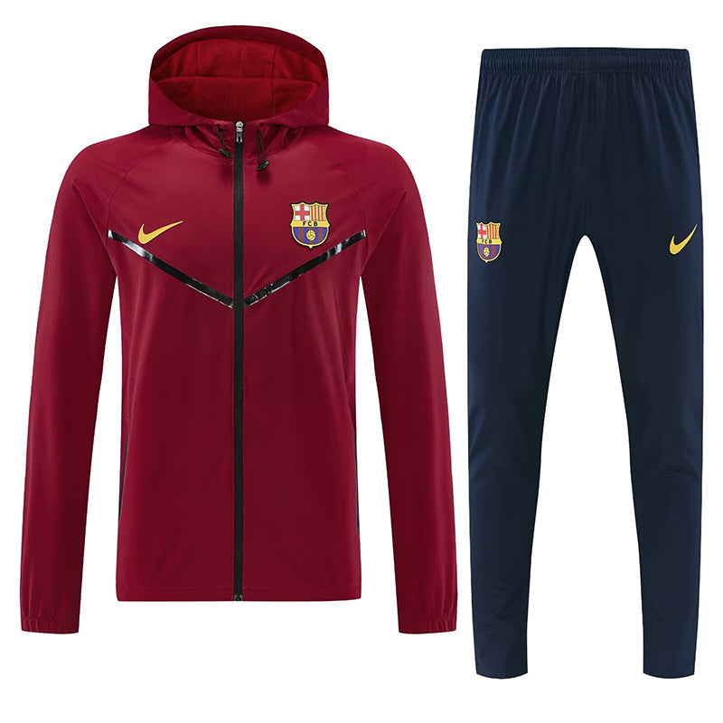 Barcelona red hooded windbreaker tracksuit
