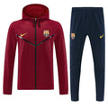 Barcelona red hooded windbreaker tracksuit