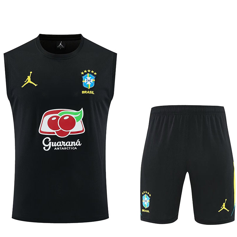 Brazil black tank top and shorts set
