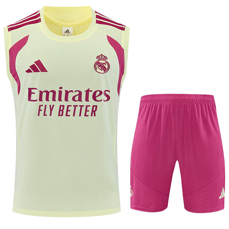Real Madrid yellow tank top and shorts set