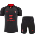 AC Milan grey black training shirt and shorts suit