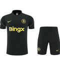 Chelsea black training shirt and shorts suit