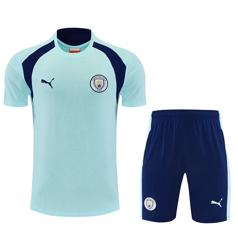 Manchester City light blue training shirt suit