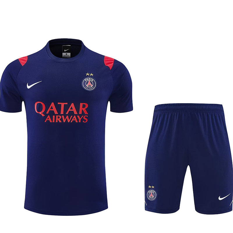 PSG royal blue training shirt suit with stars