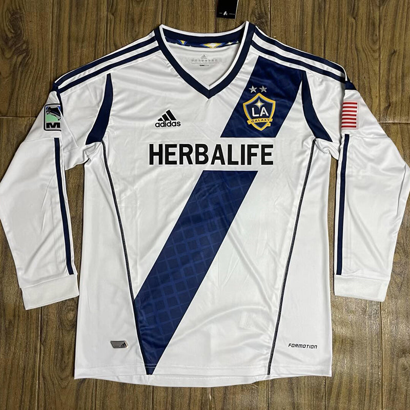 2011/2012 LA Galaxy Home Retro Long Sleeve Soccer Jersey image 1