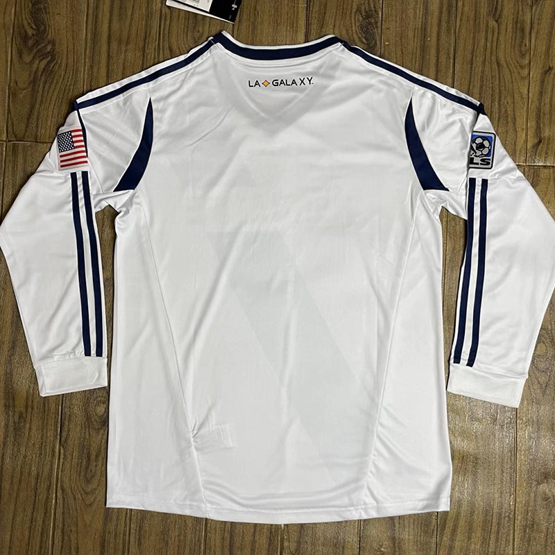 2011/2012 LA Galaxy Home Retro Long Sleeve Soccer Jersey image 2