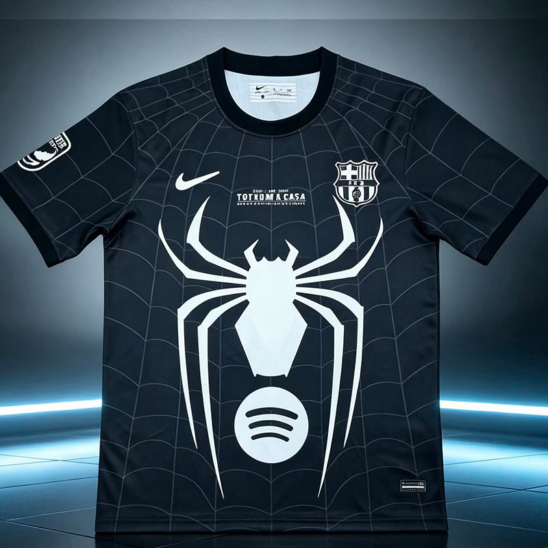 26/27 BAR Black Spider-Man Edition Fans Soccer Jersey