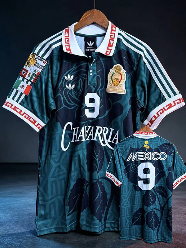 26/27 Mexico Co-branded Edition Dark Green Retro Soccer Jersey #9