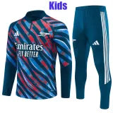 Blue camouflage kids half-zip tracksuit
