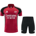 Arsenal maroon training shirt and shorts set