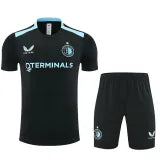 Feyenoord black training shirt and shorts set