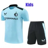Feyenoord light blue kids training shirt and shorts set